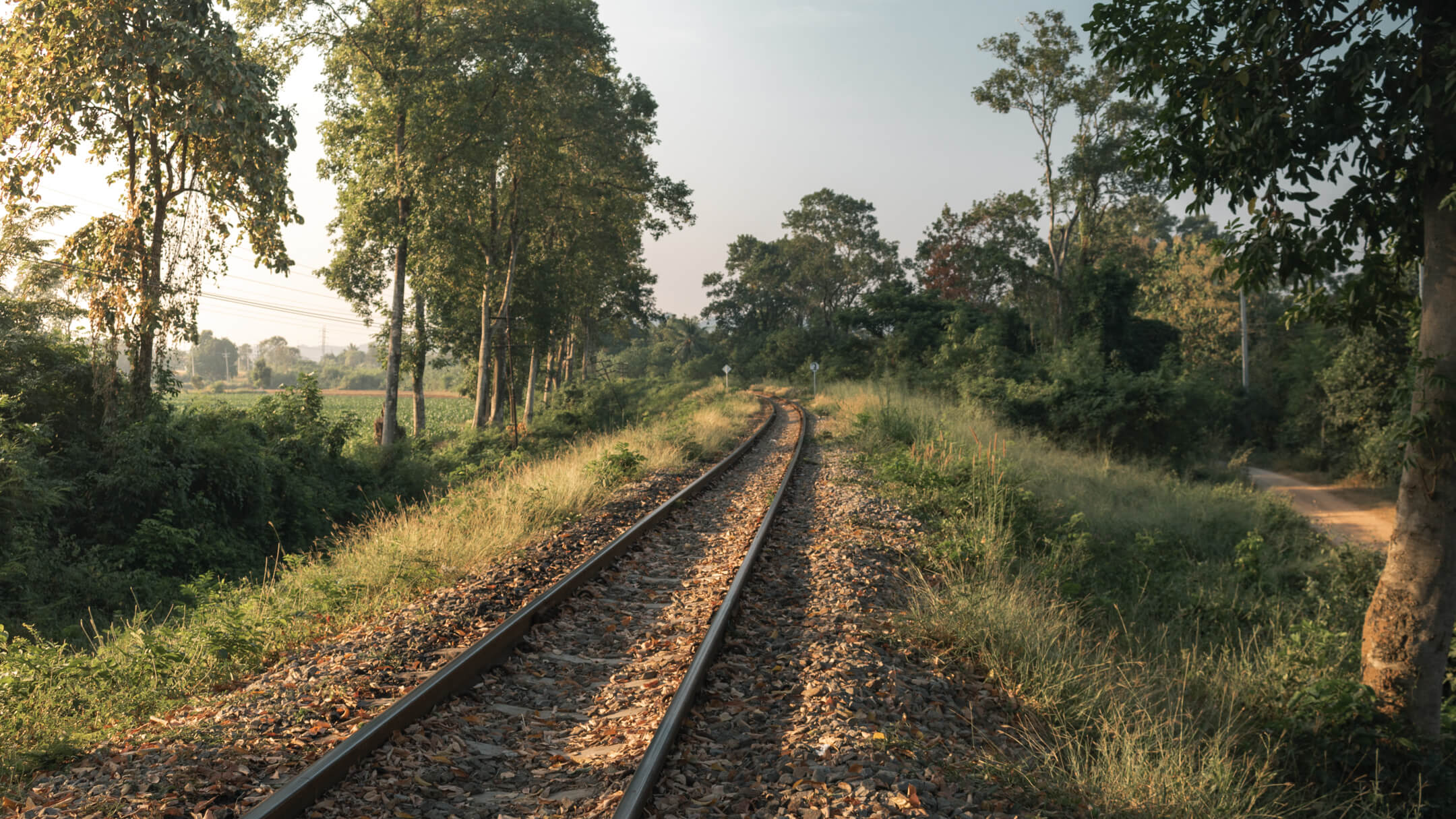 Railway track of Death Railway, WWII, Kanchanaburi, Thailand