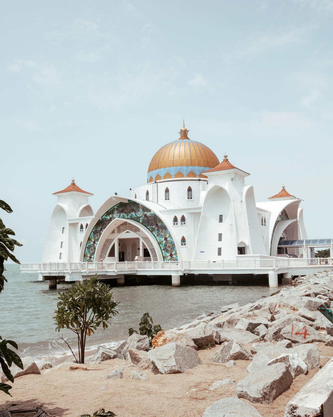 Melaka Strait Mosque, Malaysia,