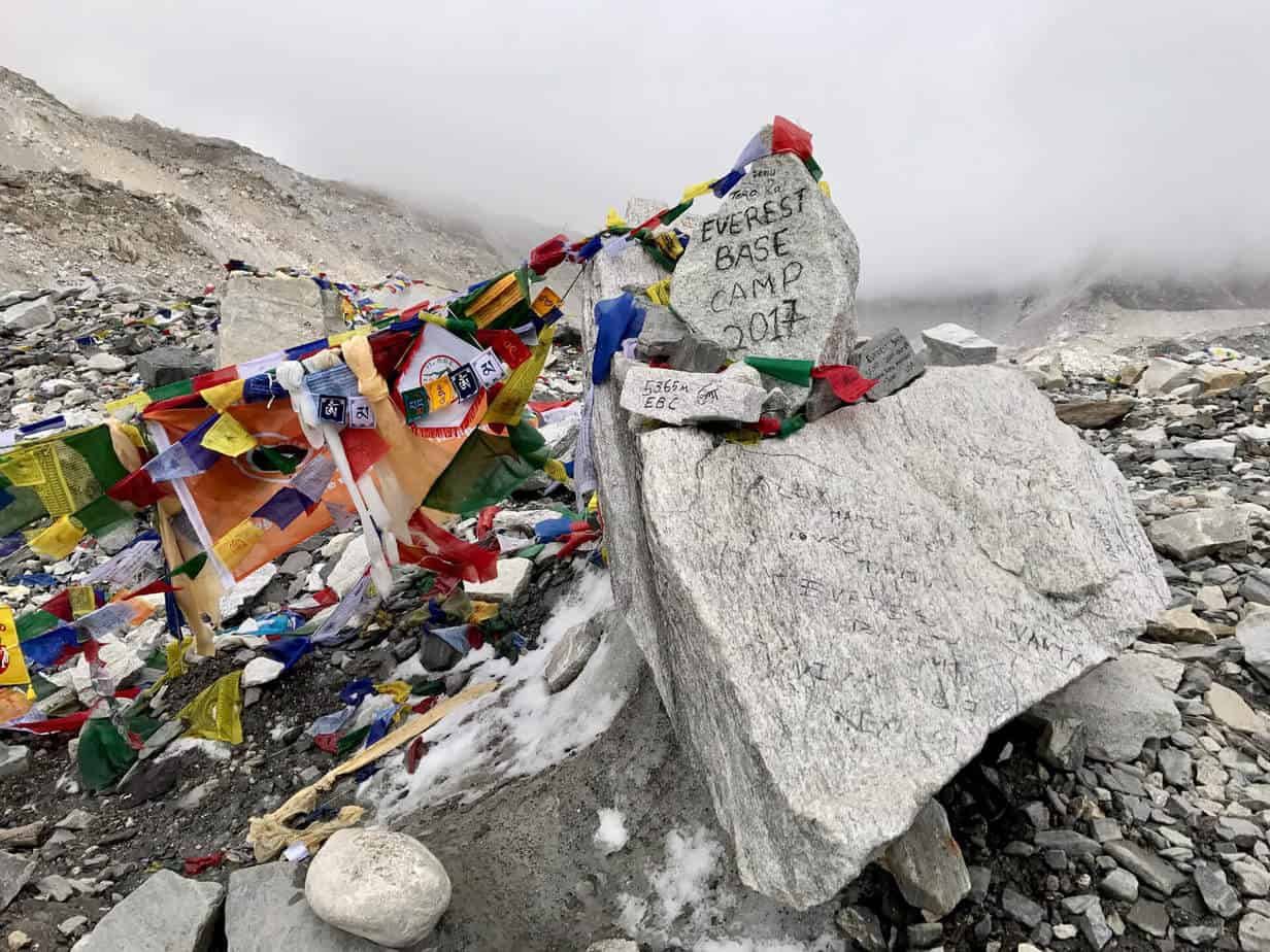 Country flags at Everest Base Camp, Nepal