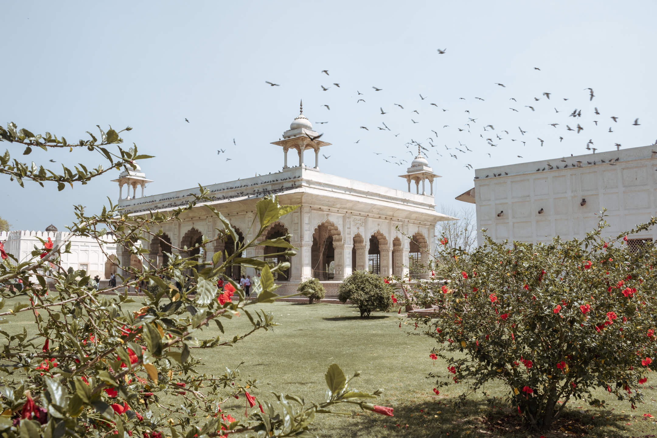 The Red Fort gardens in India