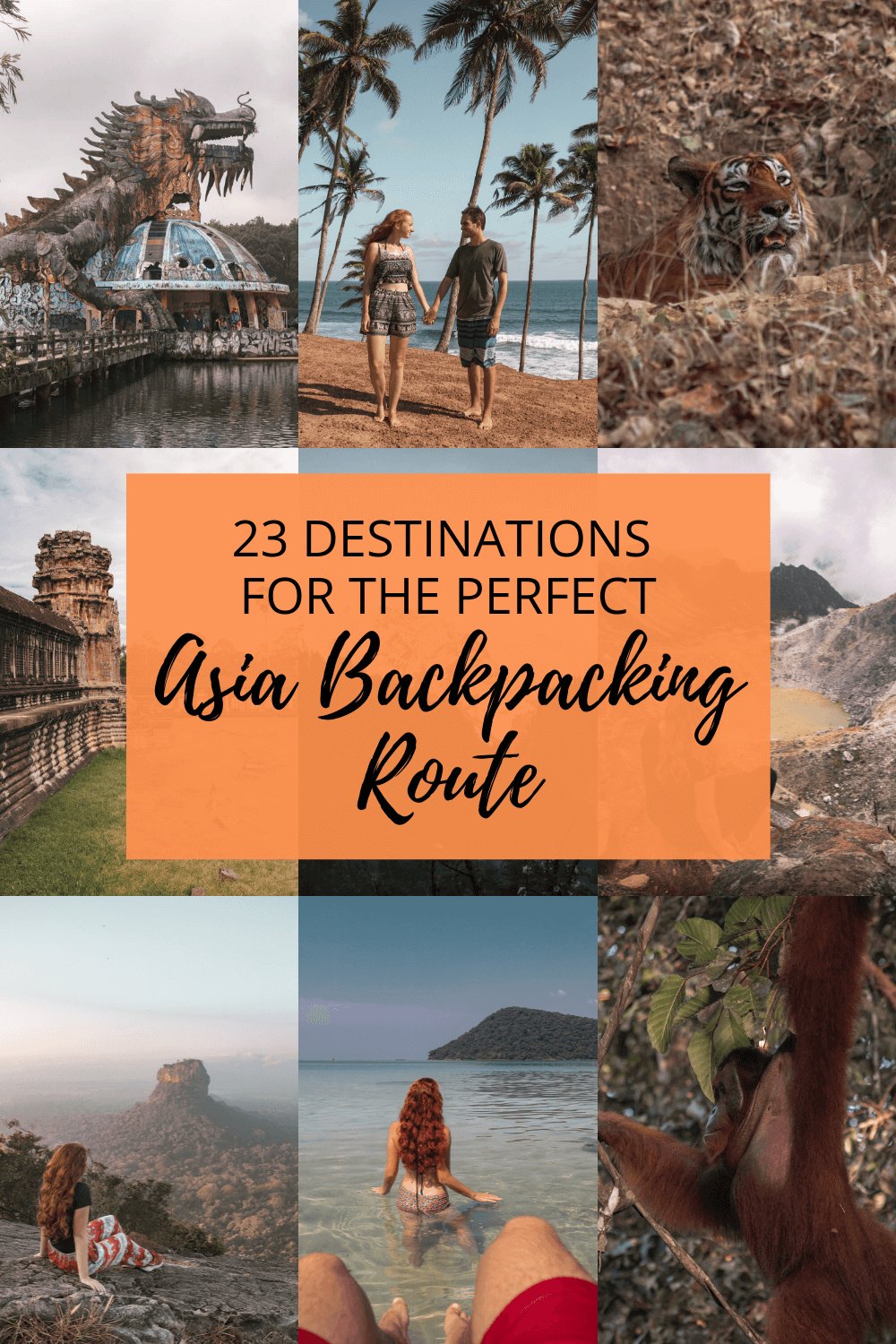 Asia backpacking route