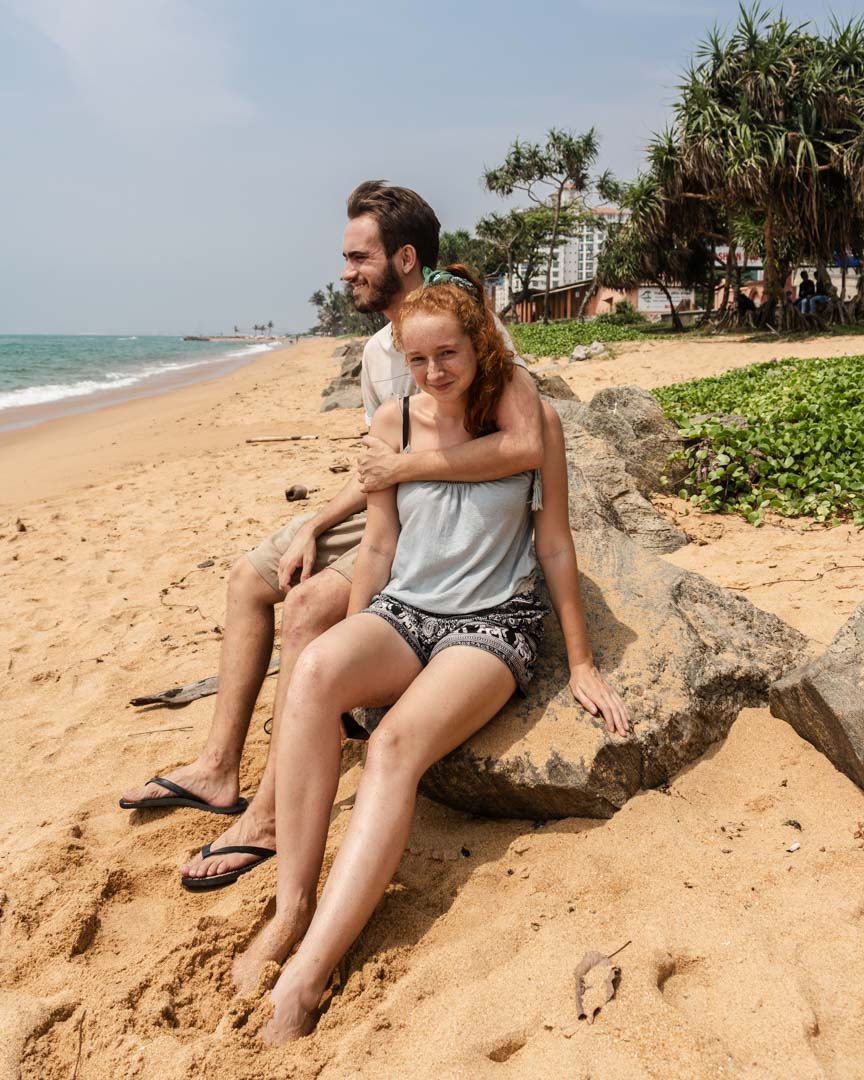 Couple on a beach in Colombo