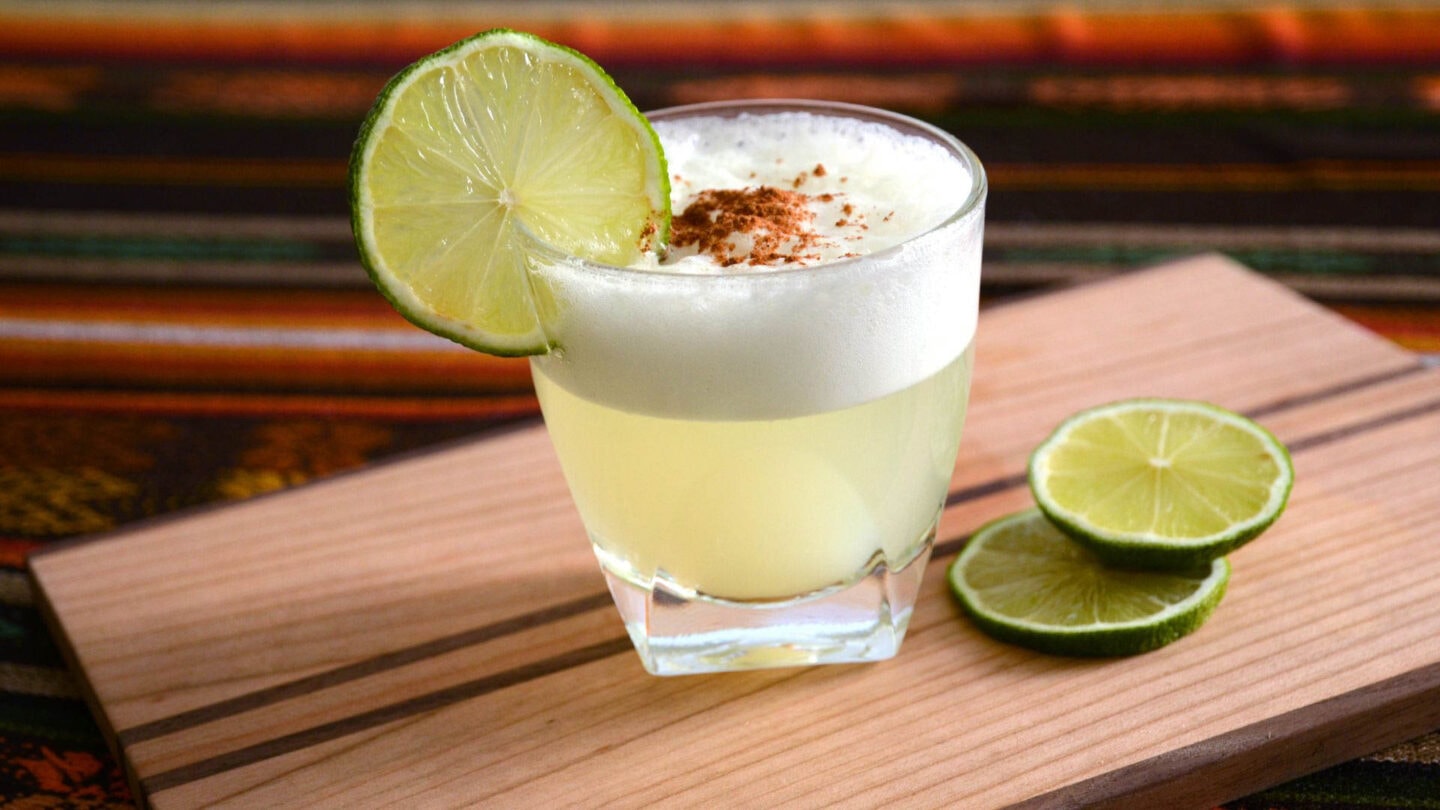 Pisco sour cocktail in Peru