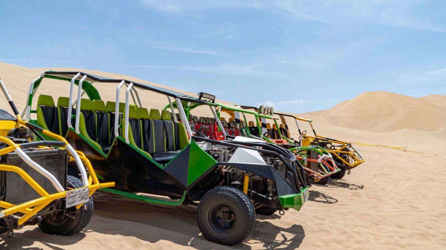Sand dune buggy in Peru