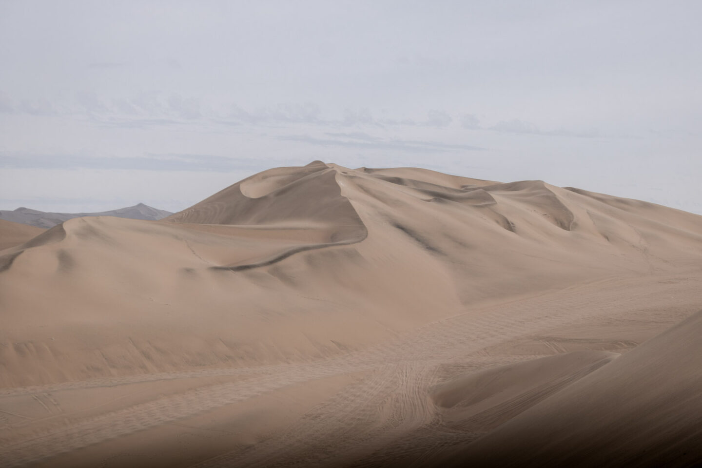 The sand dunes in Huacachina