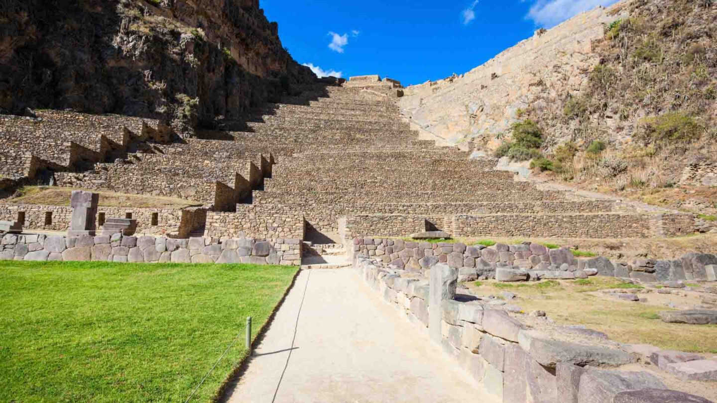 Inca ruins in Ollantaytambo, Peru