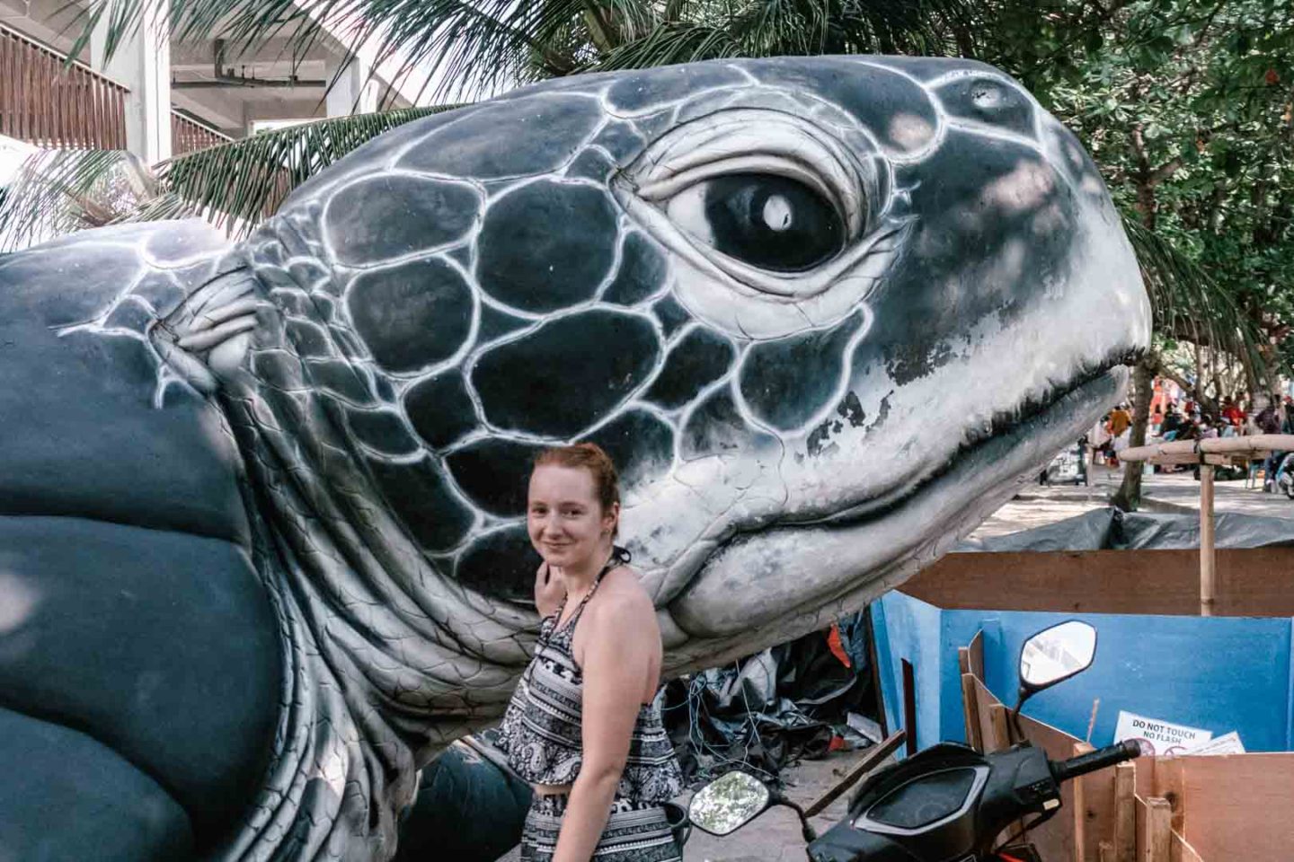 Sea turtle statue in Kuta, Bali