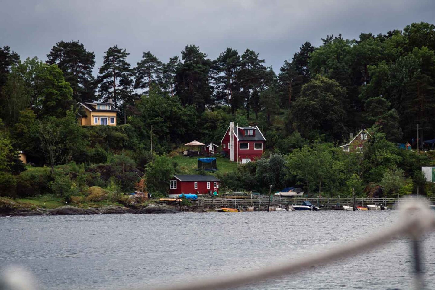 Colourful houses in the Oslo Fjord