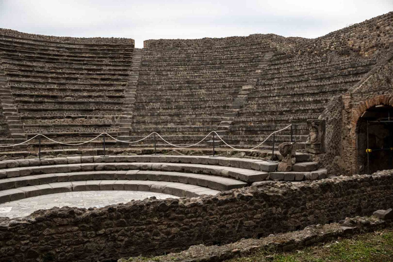 A small theatre in Pompeii, Italy