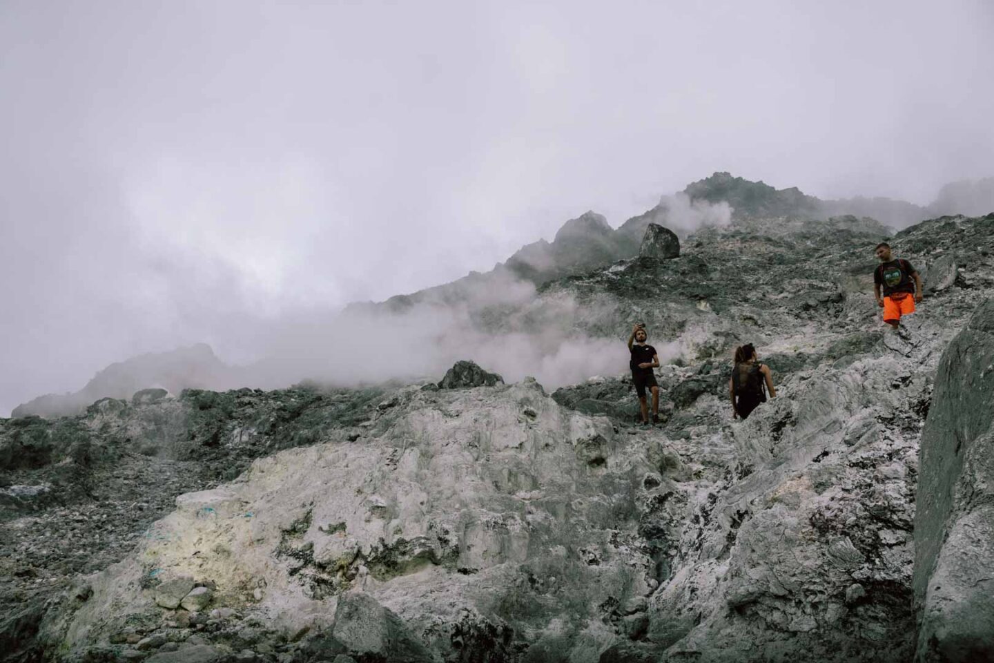 Sulfur vents at the top of Gunung Sibayak