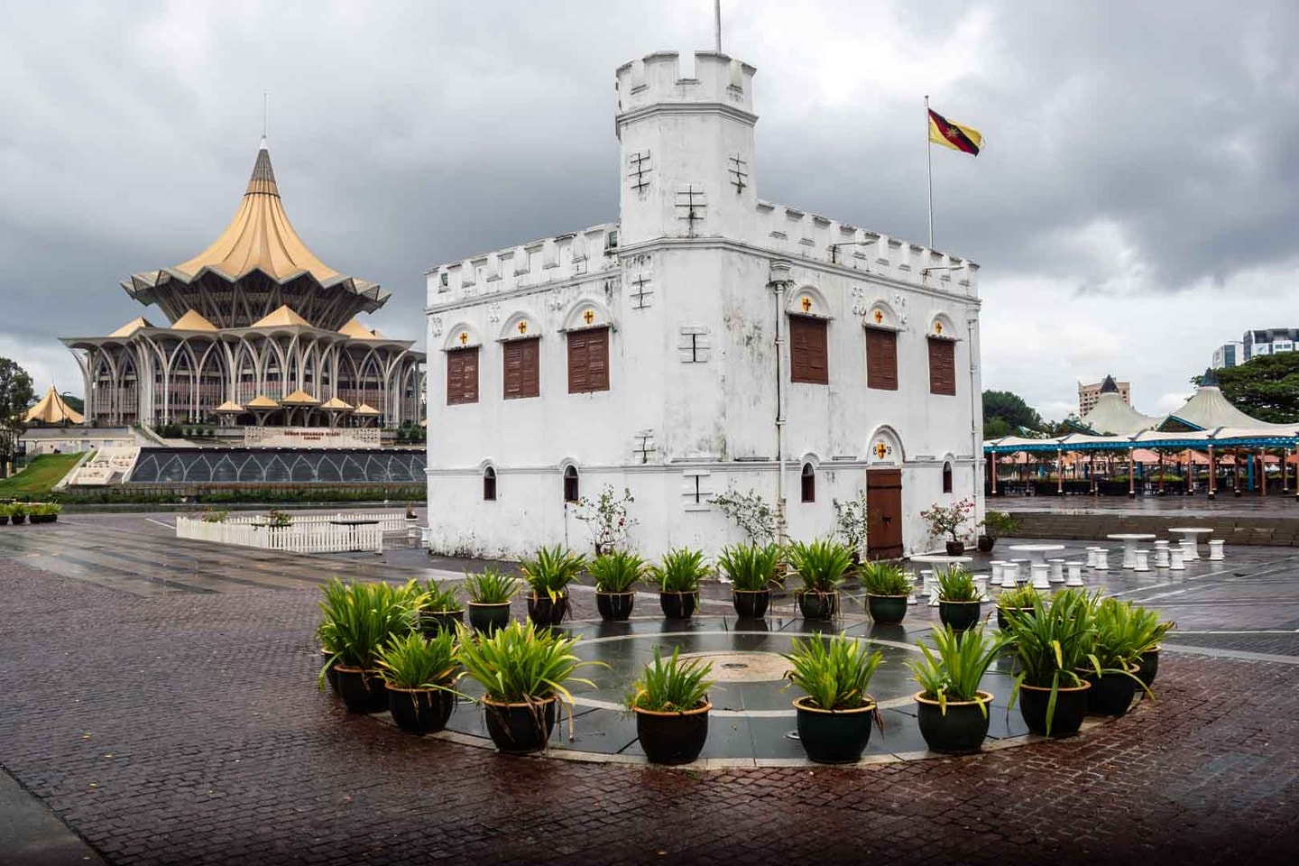 Kuching waterfront architecture, Borneo