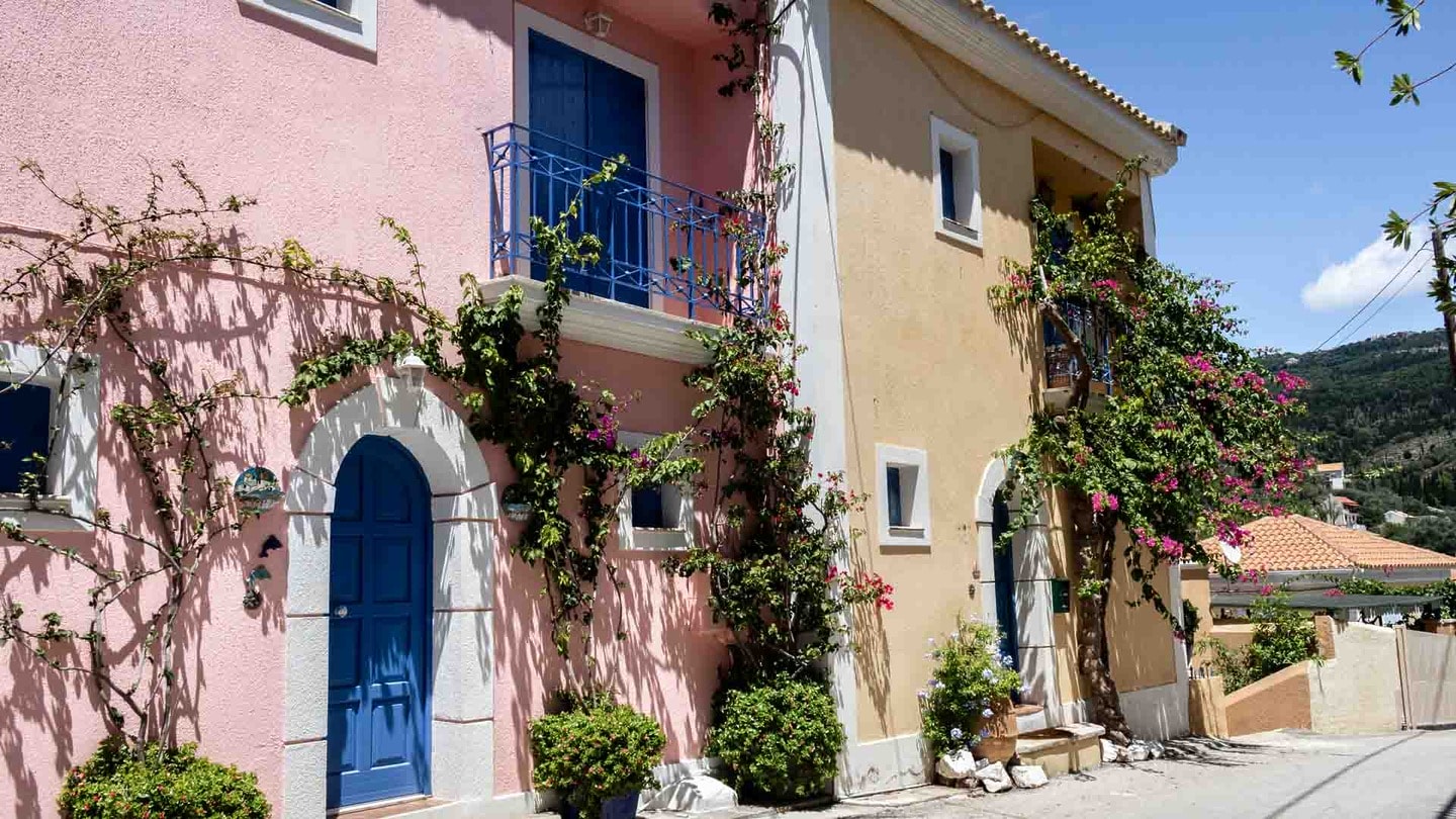 Houses in Assos in Kefalonia, Greece