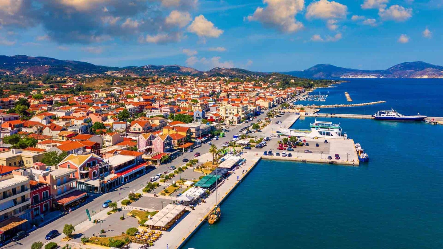 View of Lixouri harbour, Greece